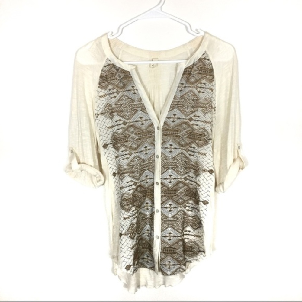 Tiny by Anthro Gold & Cream Top (L but fits S & M)